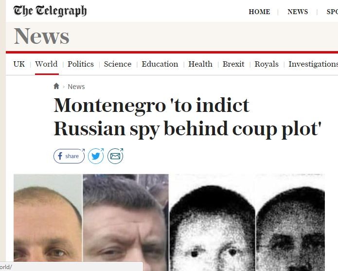 Slučaj koji je skrenuo pažnju na bezočnost ruskih akcija na Balkanu: Britanski Telegraf o pokušaju od Rusiej sponzorisanog državnog udara u Crnoj Gori